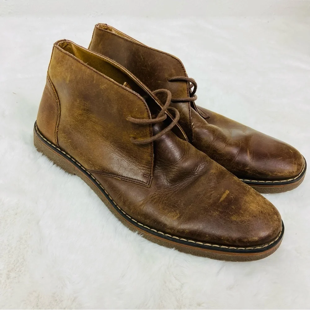 ST. John’s bay Men's Brown Leather Ankle Boots size 10